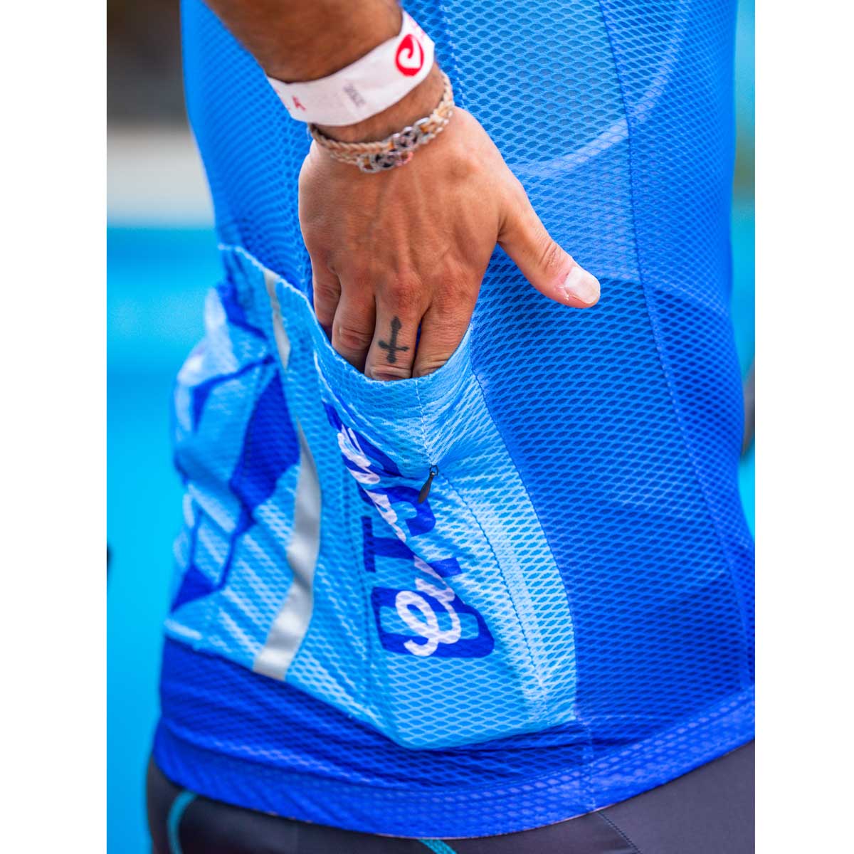 Jersey de Ciclismo Manga Corta Hombre Fluo Blue