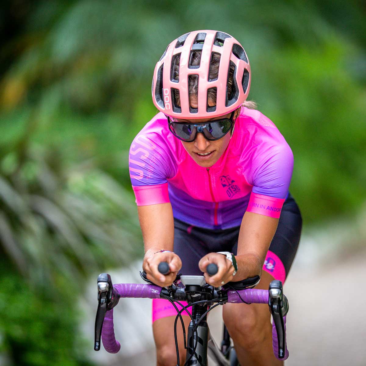Jersey de Ciclismo Manga Corta Mujer Fluo Pink