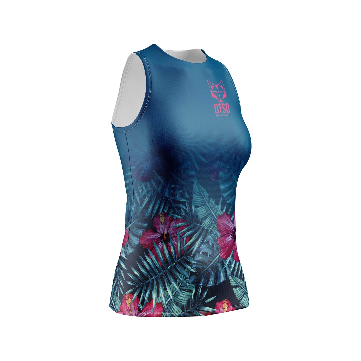 Camiseta Sin Mangas Mujer Tropical Dark