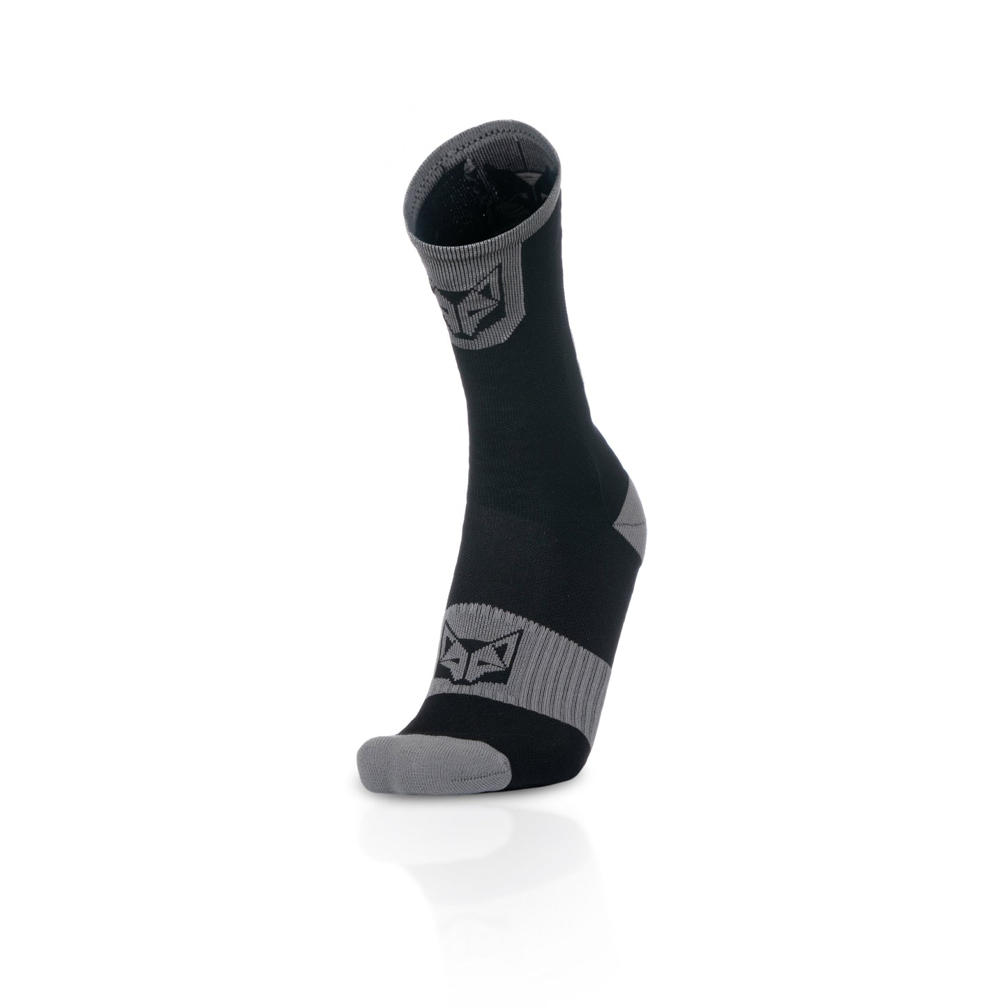Medias de Ciclismo de Corte Alto Black & Silver Grey