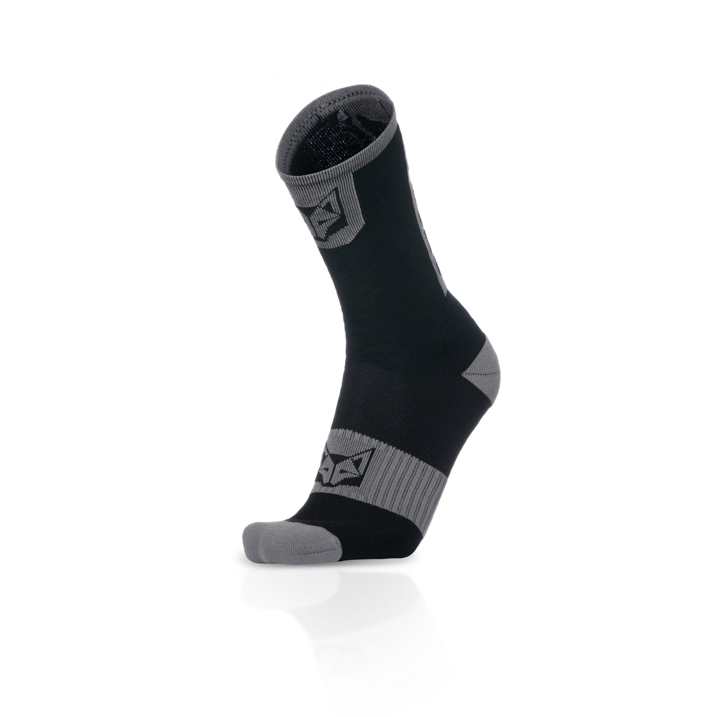 Medias de Ciclismo de Corte Alto Black & Silver Grey