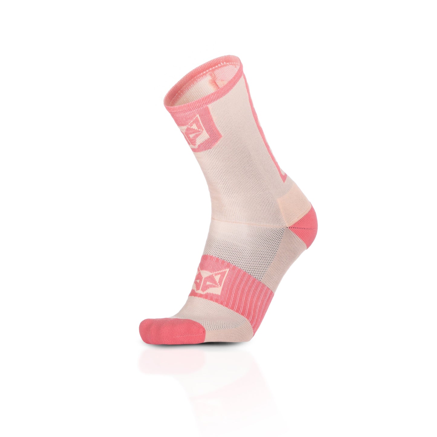 Medias de Ciclismo de Corte Alto Pink Coral & Pink Salmon