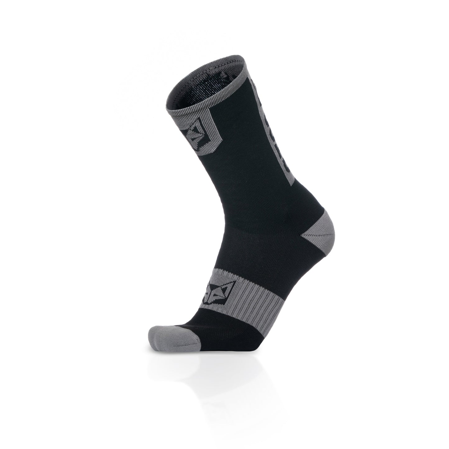 Medias de Ciclismo de Corte Alto Black & Silver Grey
