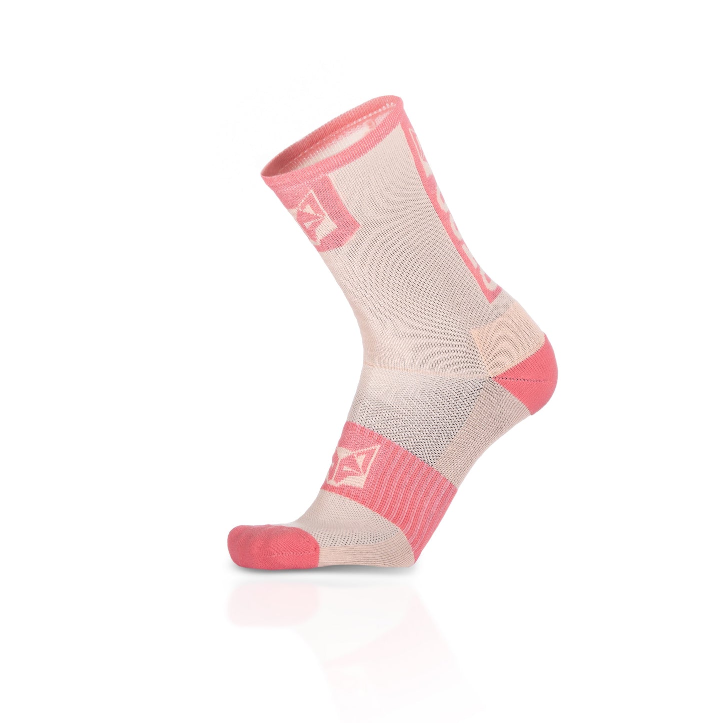 Medias de Ciclismo de Corte Alto Pink Coral & Pink Salmon