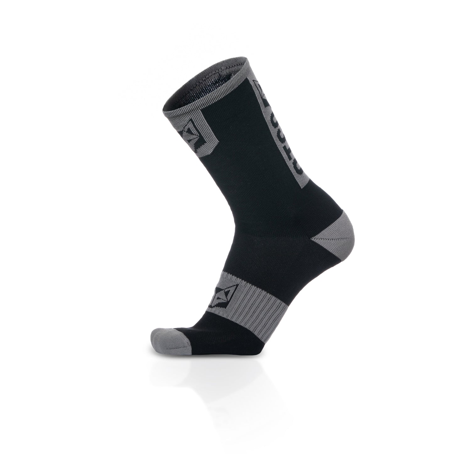 Medias de Ciclismo de Corte Alto Black & Silver Grey