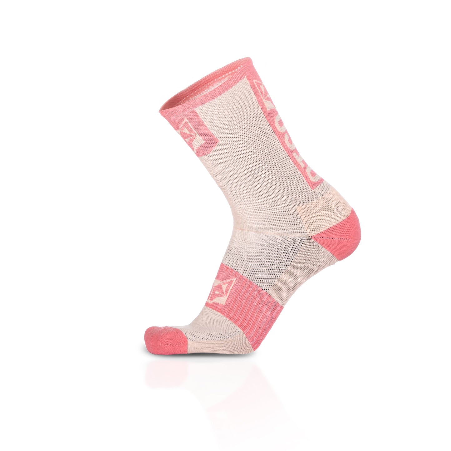 Medias de Ciclismo de Corte Alto Pink Coral & Pink Salmon