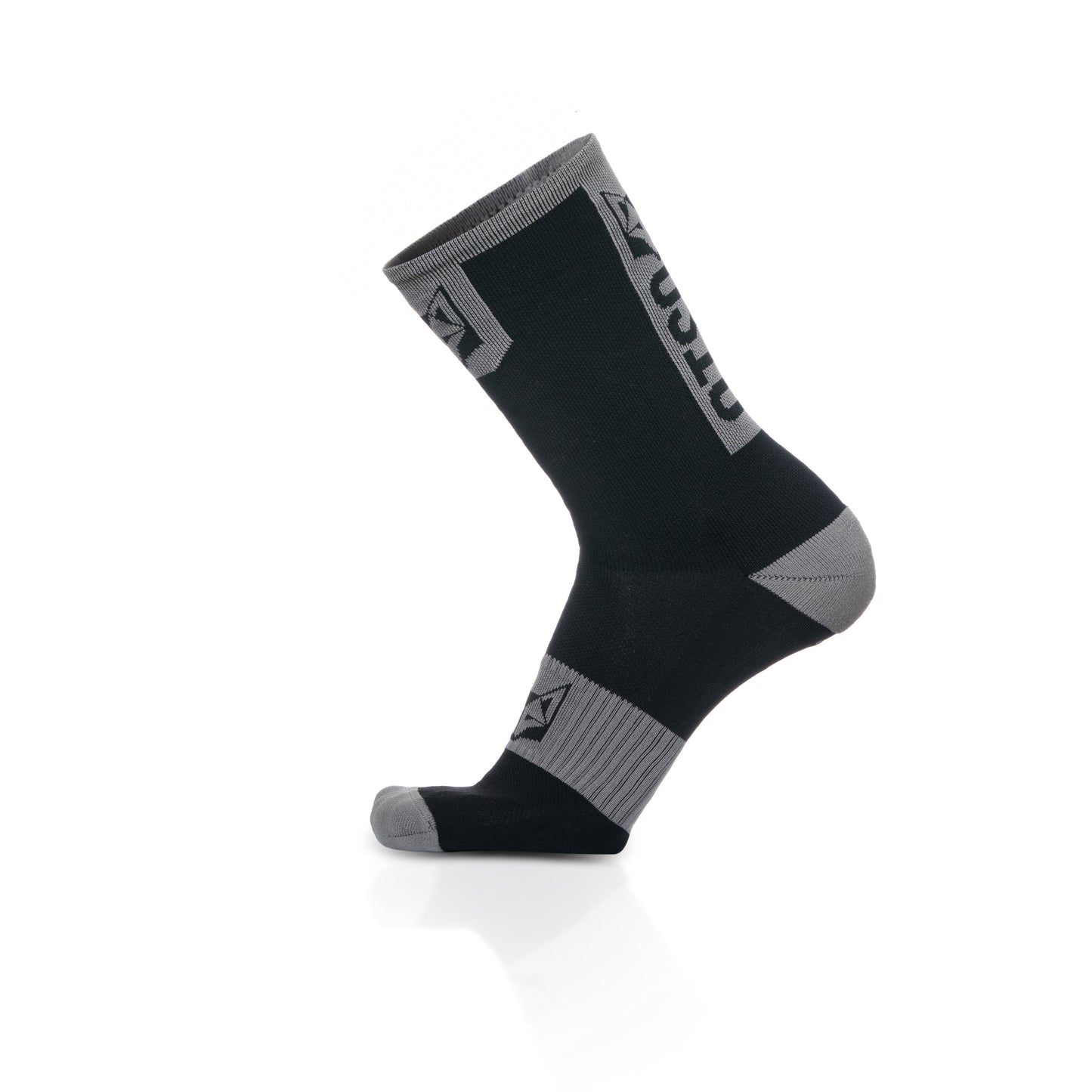 Medias de Ciclismo de Corte Alto Black & Silver Grey