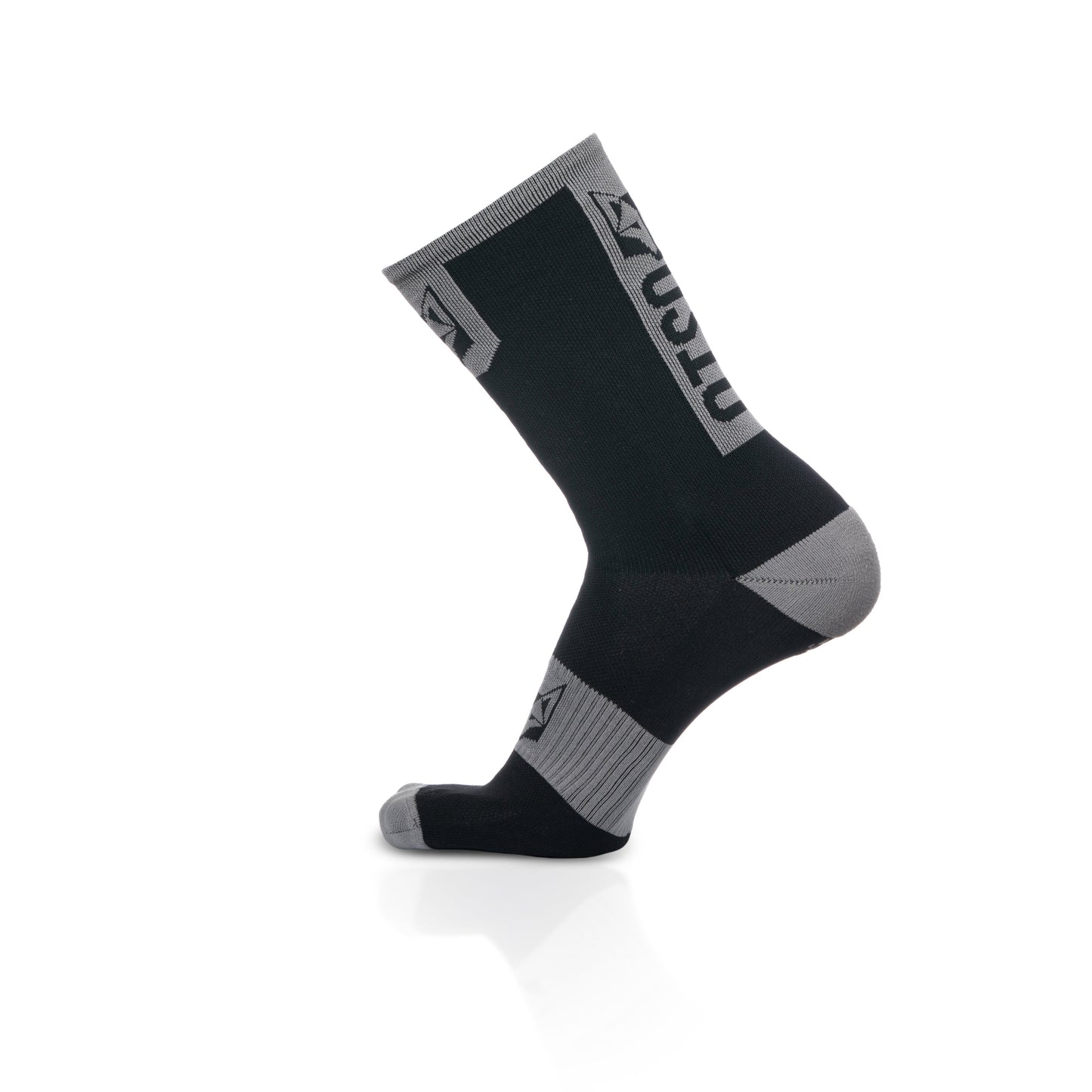 Medias de Ciclismo de Corte Alto Black & Silver Grey