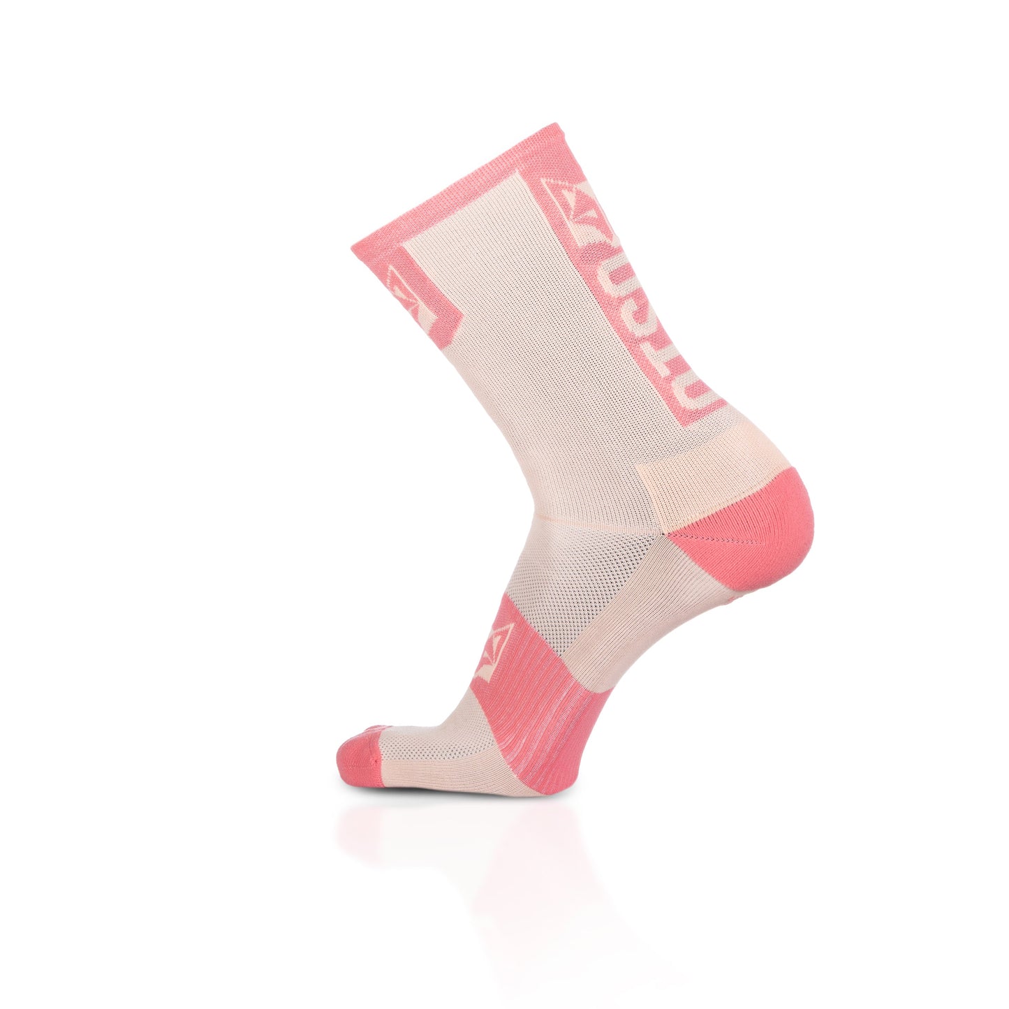 Medias de Ciclismo de Corte Alto Pink Coral & Pink Salmon