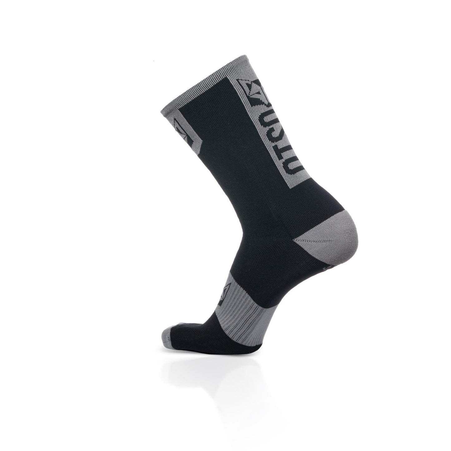 Medias de Ciclismo de Corte Alto Black & Silver Grey