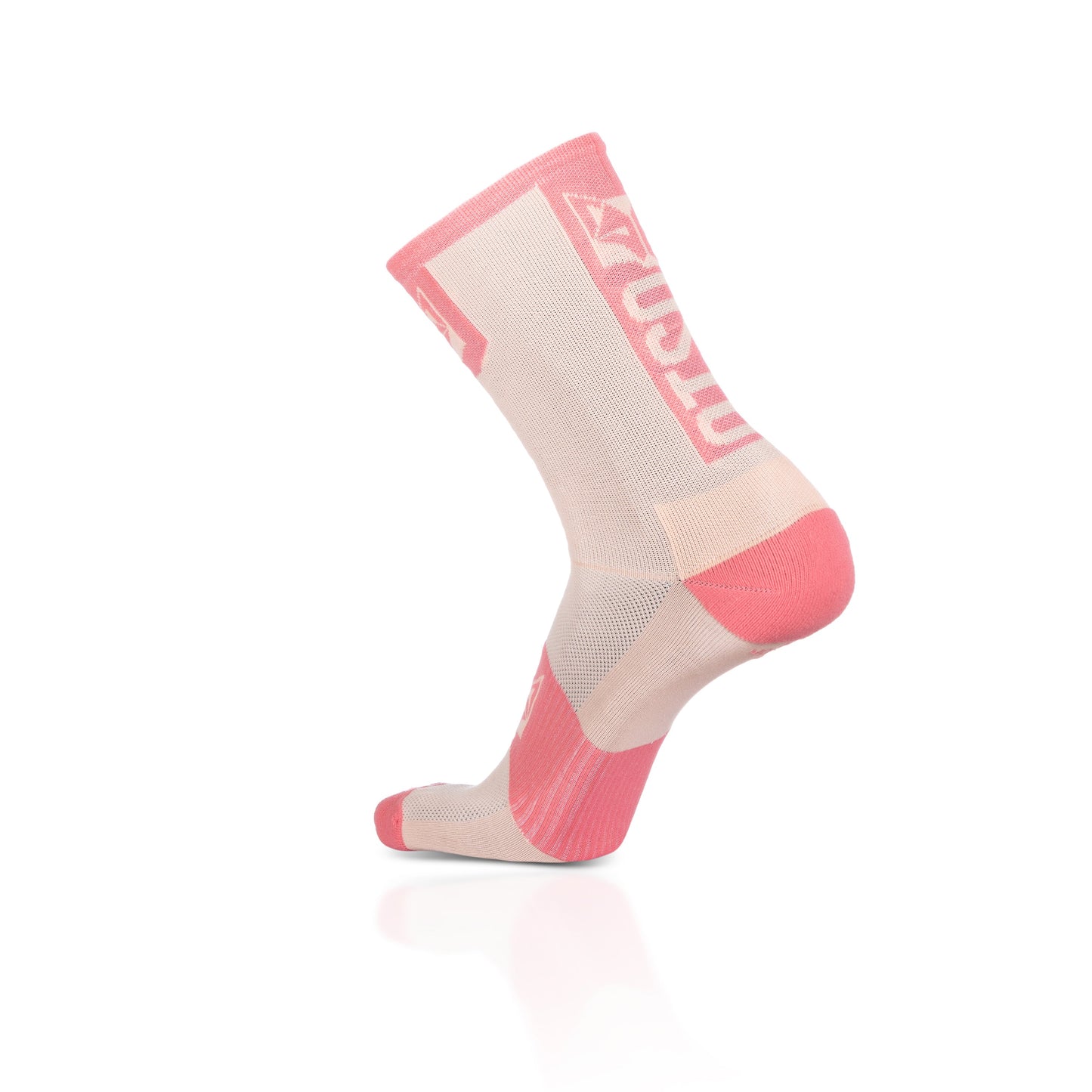 Medias de Ciclismo de Corte Alto Pink Coral & Pink Salmon