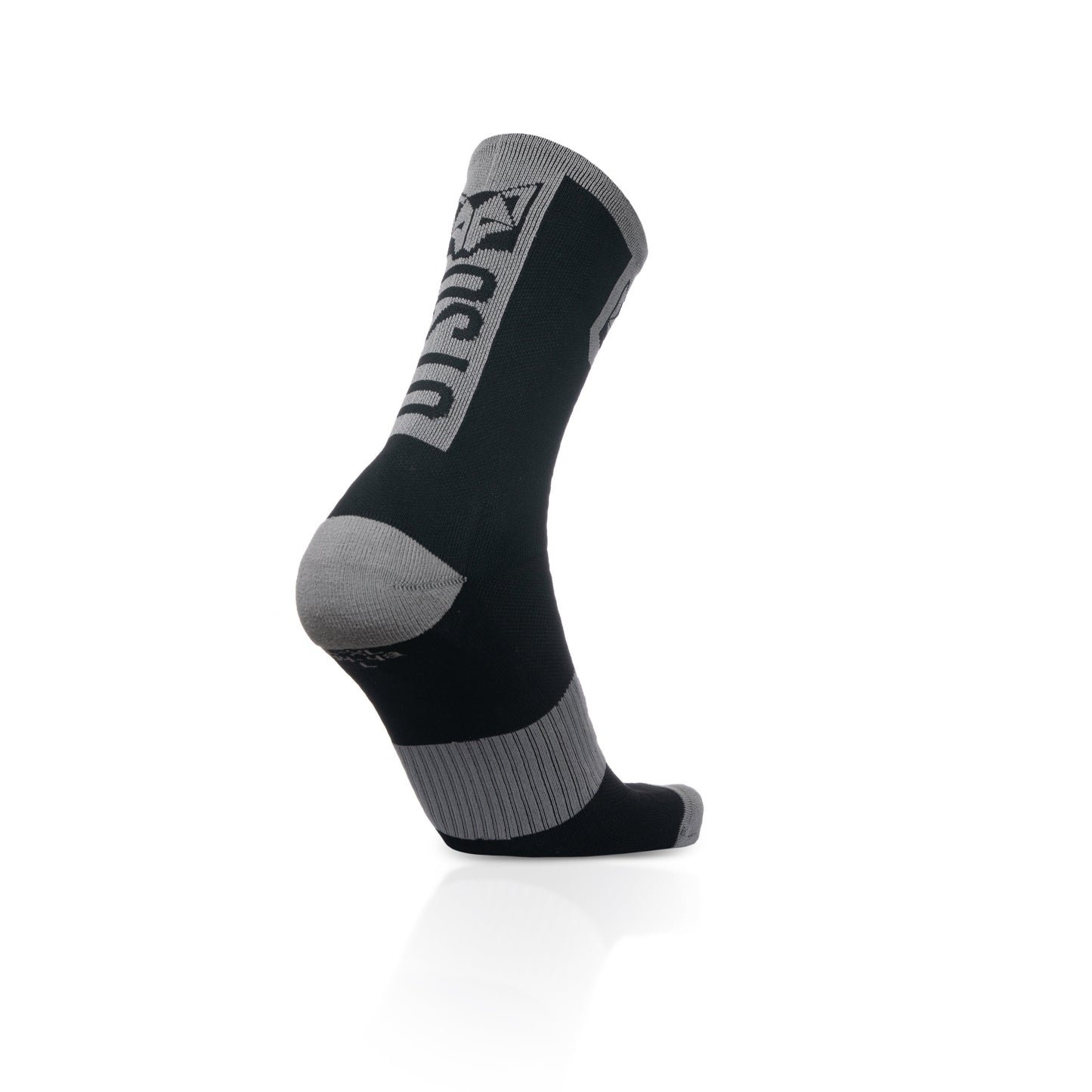 Medias de Ciclismo de Corte Alto Black & Silver Grey