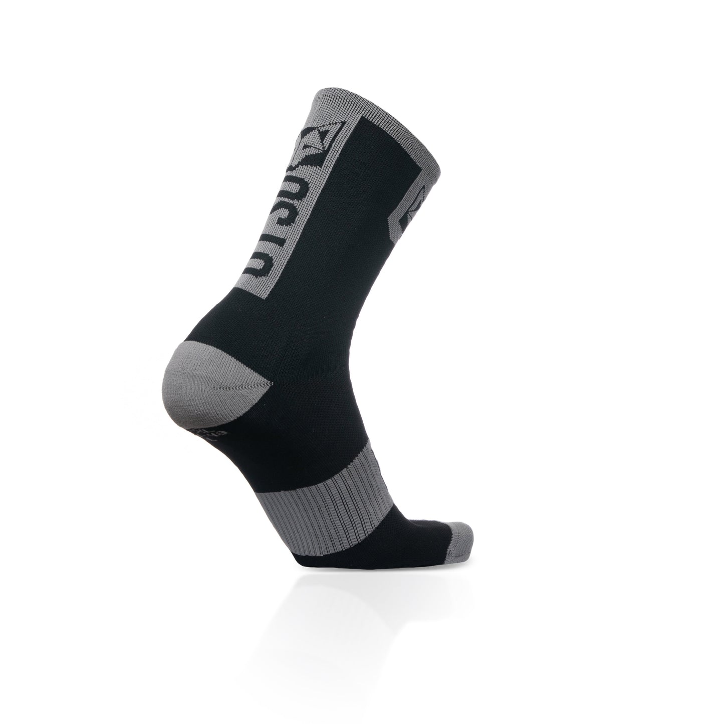 Medias de Ciclismo de Corte Alto Black & Silver Grey