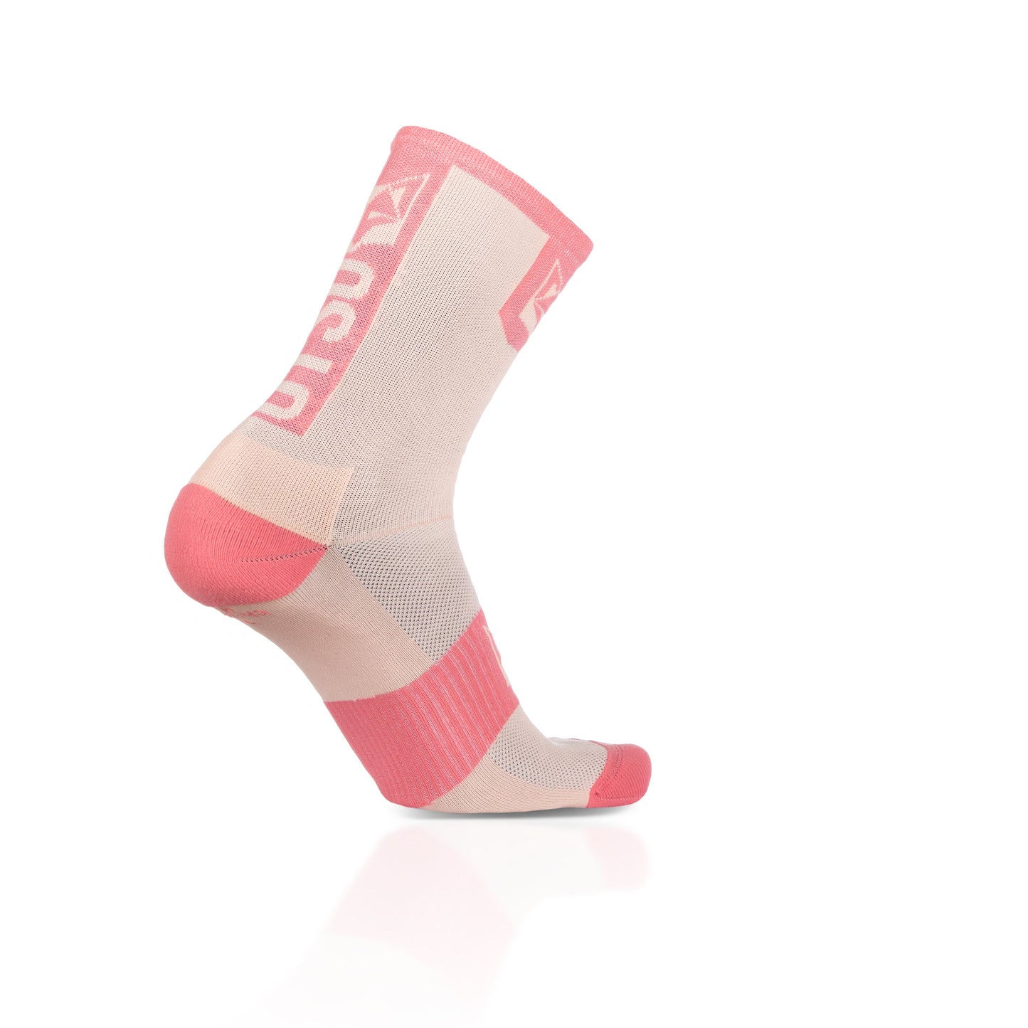 Medias de Ciclismo de Corte Alto Pink Coral & Pink Salmon