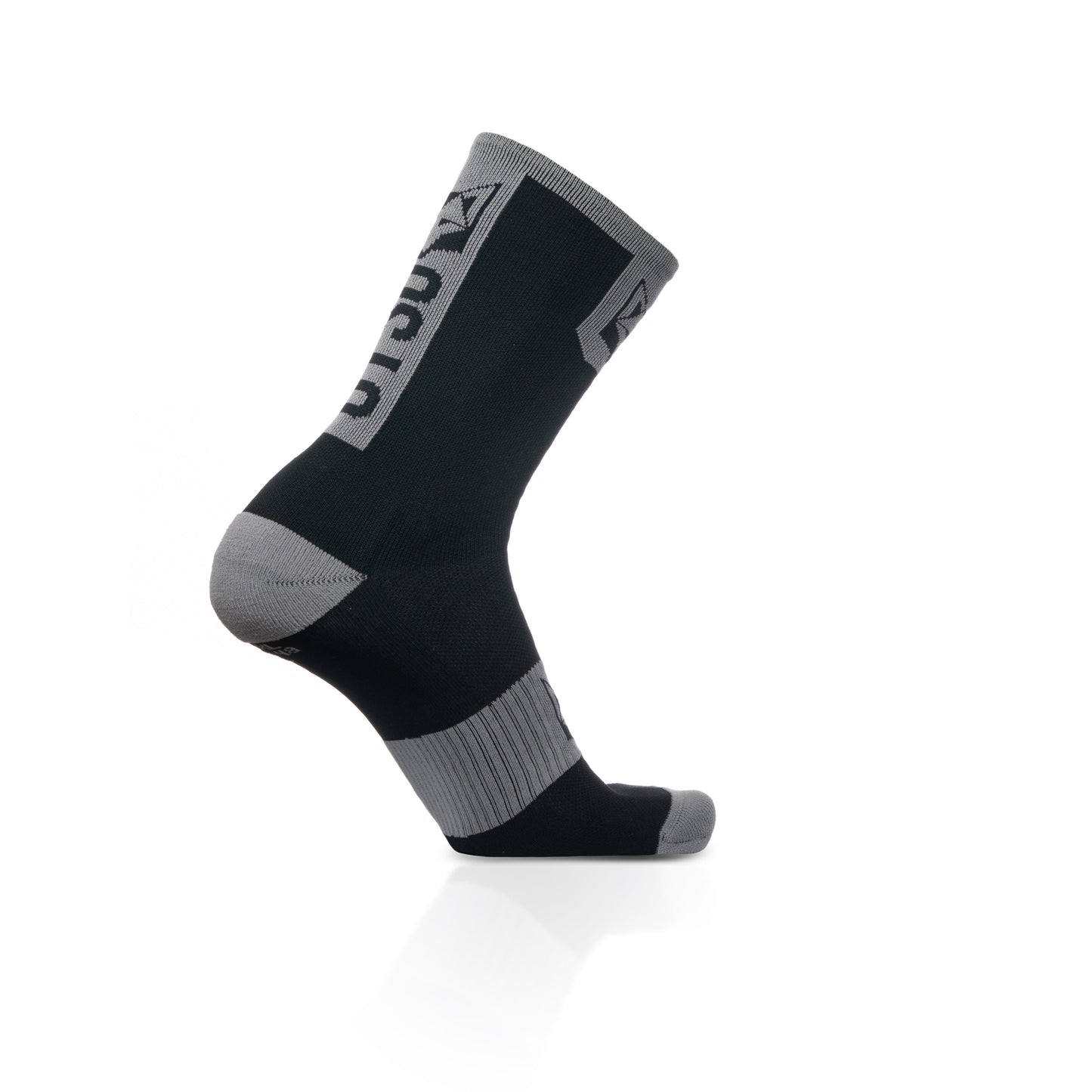 Medias de Ciclismo de Corte Alto Black & Silver Grey
