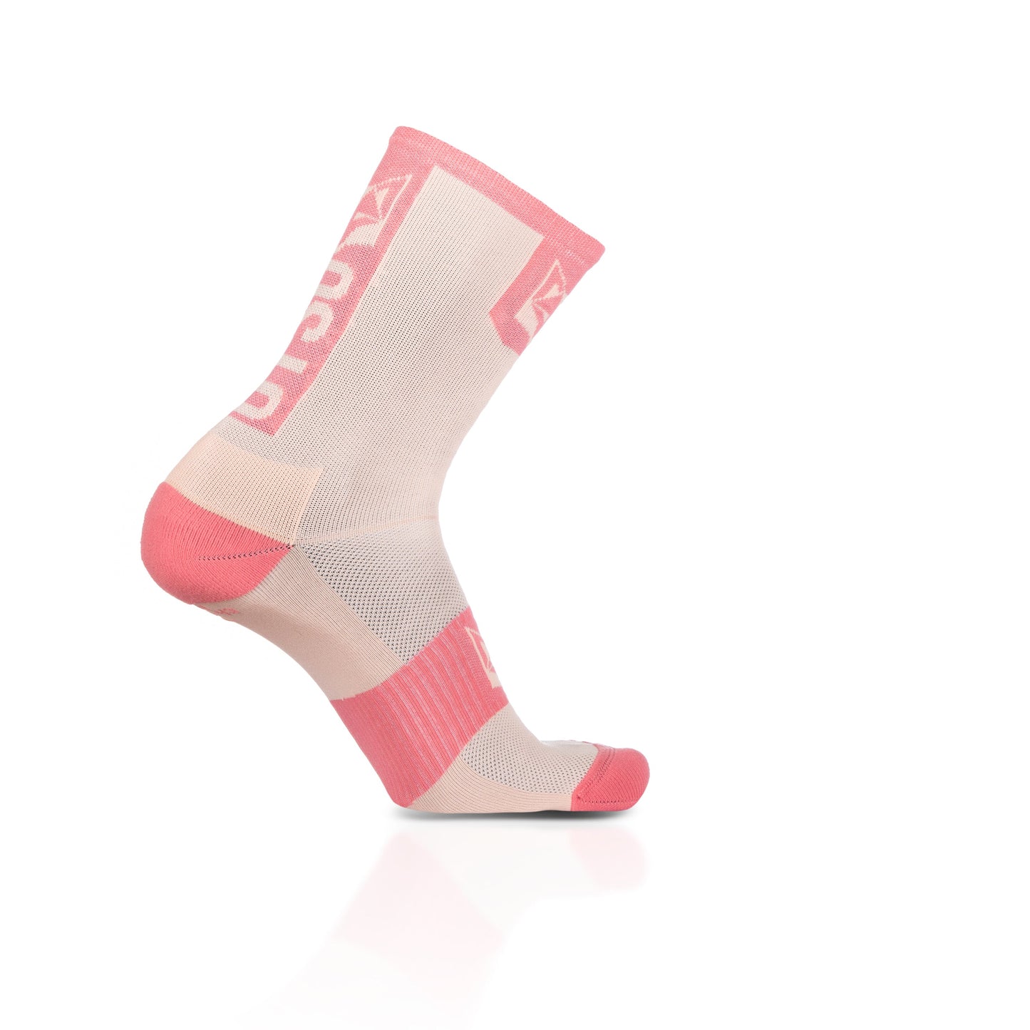 Medias de Ciclismo de Corte Alto Pink Coral & Pink Salmon