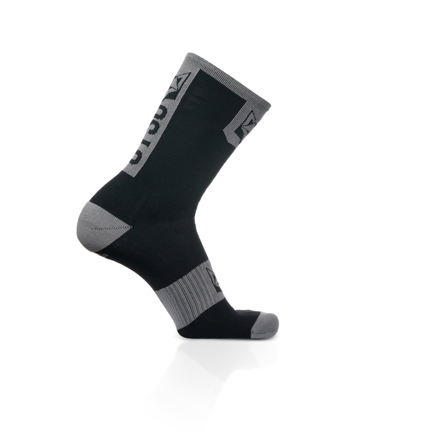 Medias de Ciclismo de Corte Alto Black & Silver Grey