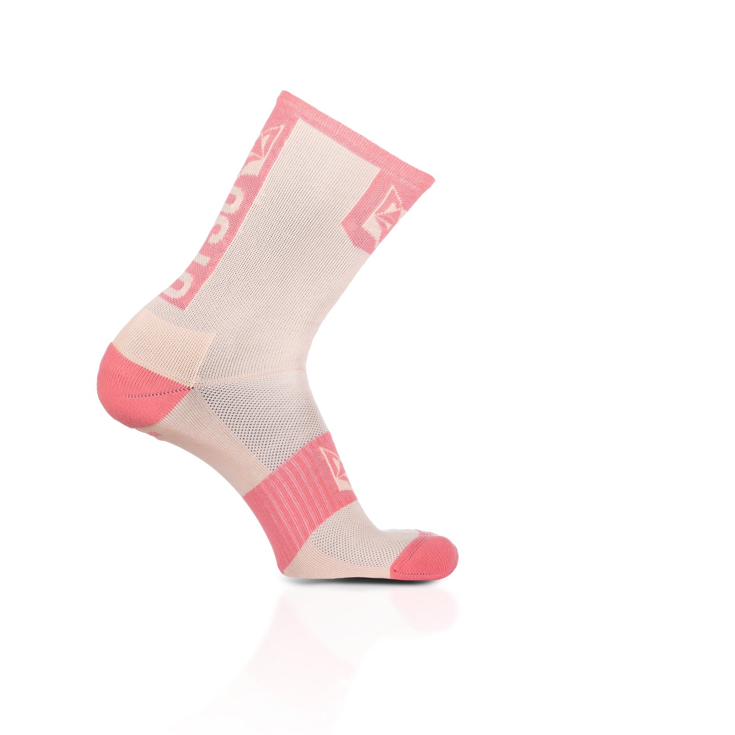 Medias de Ciclismo de Corte Alto Pink Coral & Pink Salmon