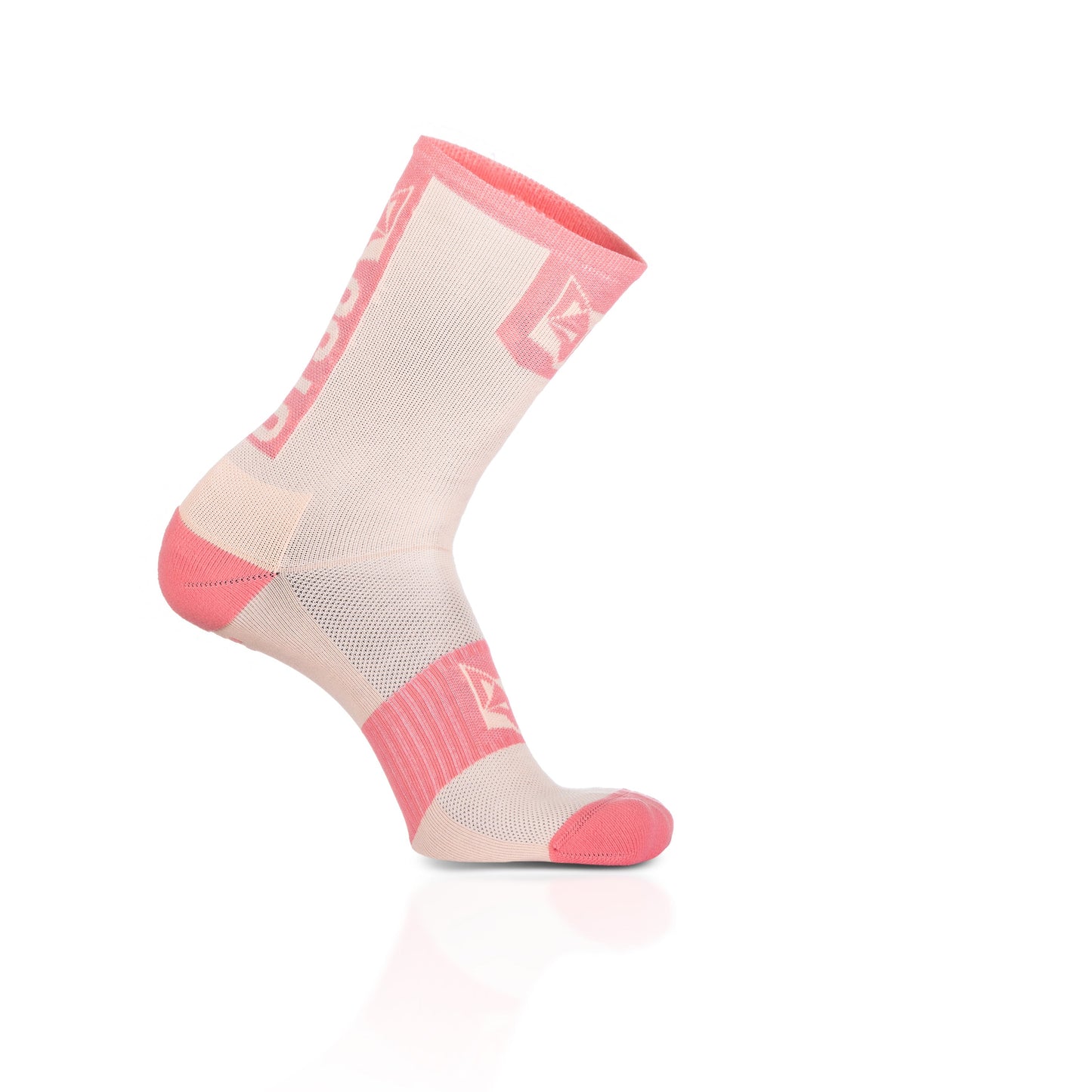 Medias de Ciclismo de Corte Alto Pink Coral & Pink Salmon