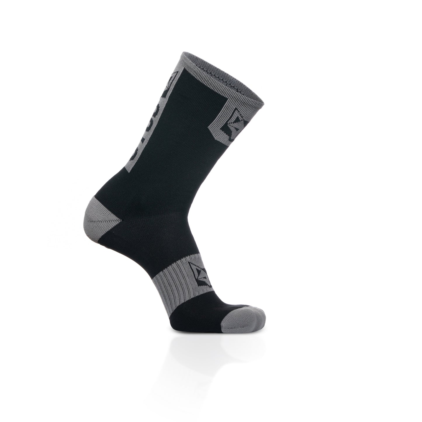 Medias de Ciclismo de Corte Alto Black & Silver Grey
