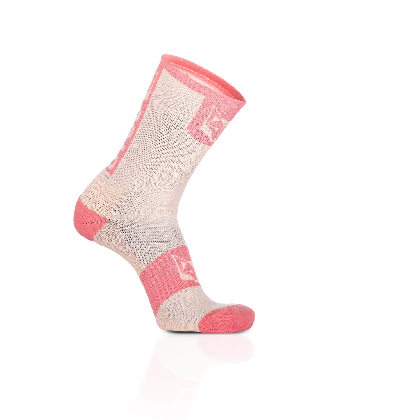 Medias de Ciclismo de Corte Alto Pink Coral & Pink Salmon