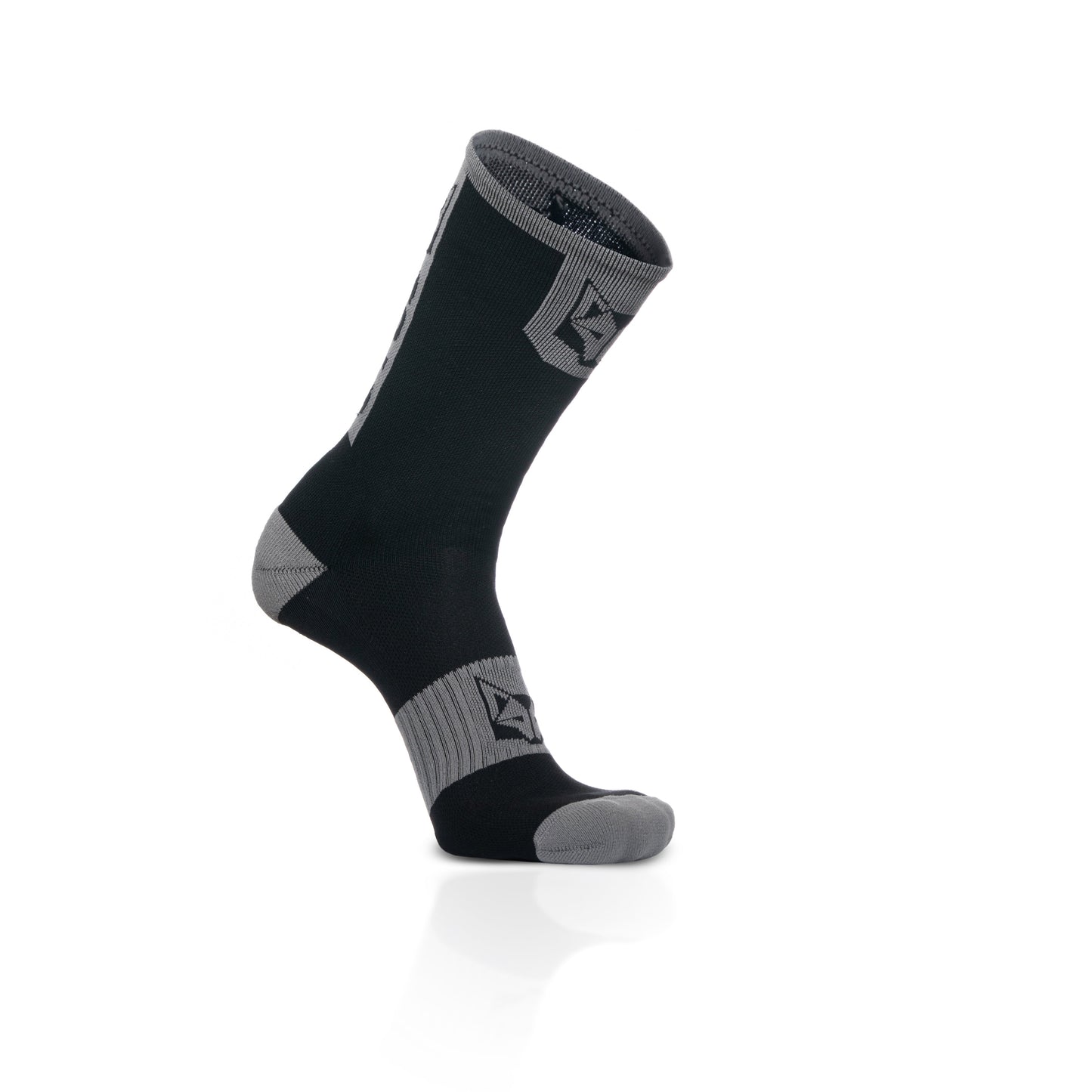 Medias de Ciclismo de Corte Alto Black & Silver Grey