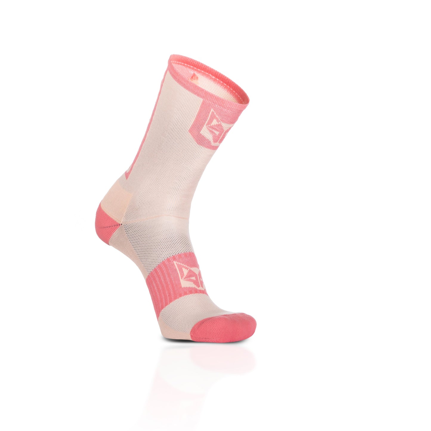 Medias de Ciclismo de Corte Alto Pink Coral & Pink Salmon