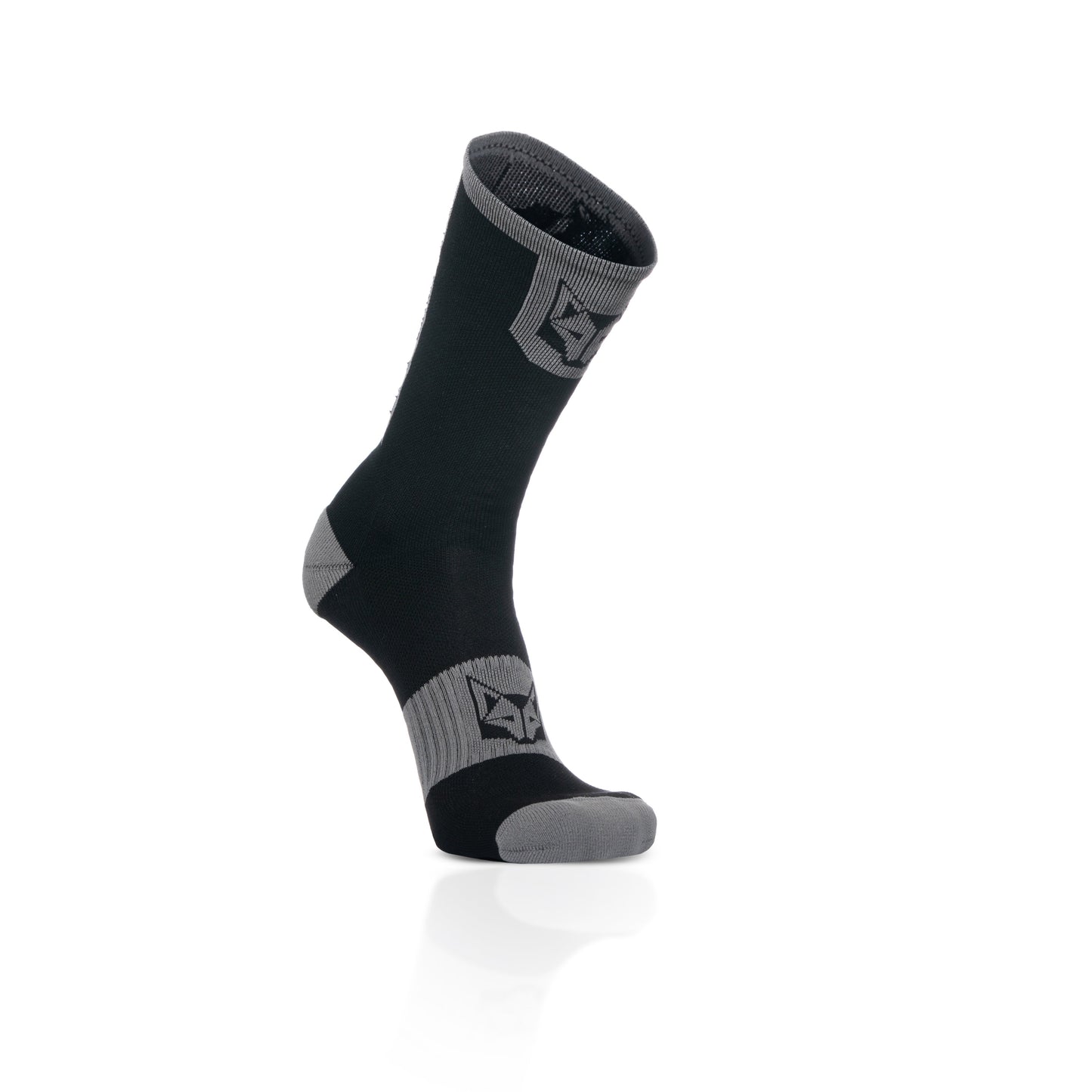 Medias de Ciclismo de Corte Alto Black & Silver Grey