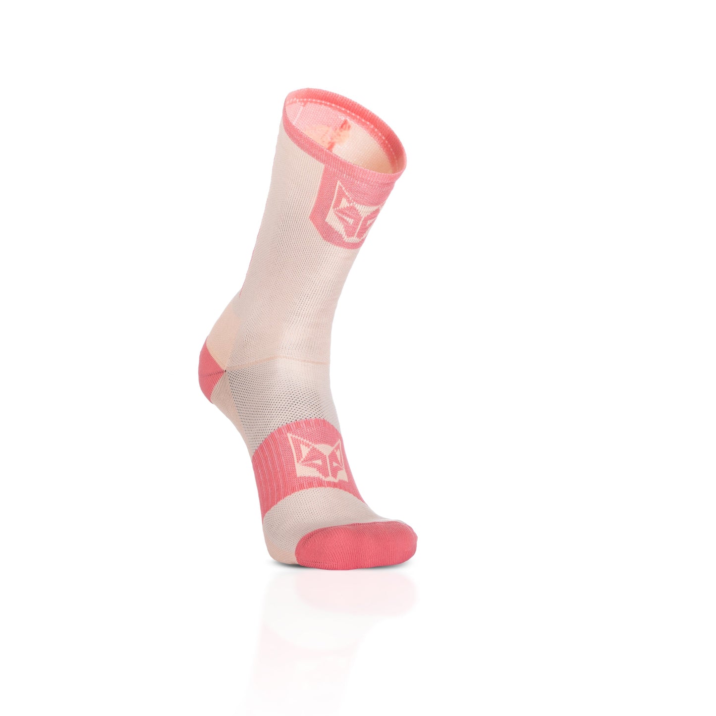 Medias de Ciclismo de Corte Alto Pink Coral & Pink Salmon