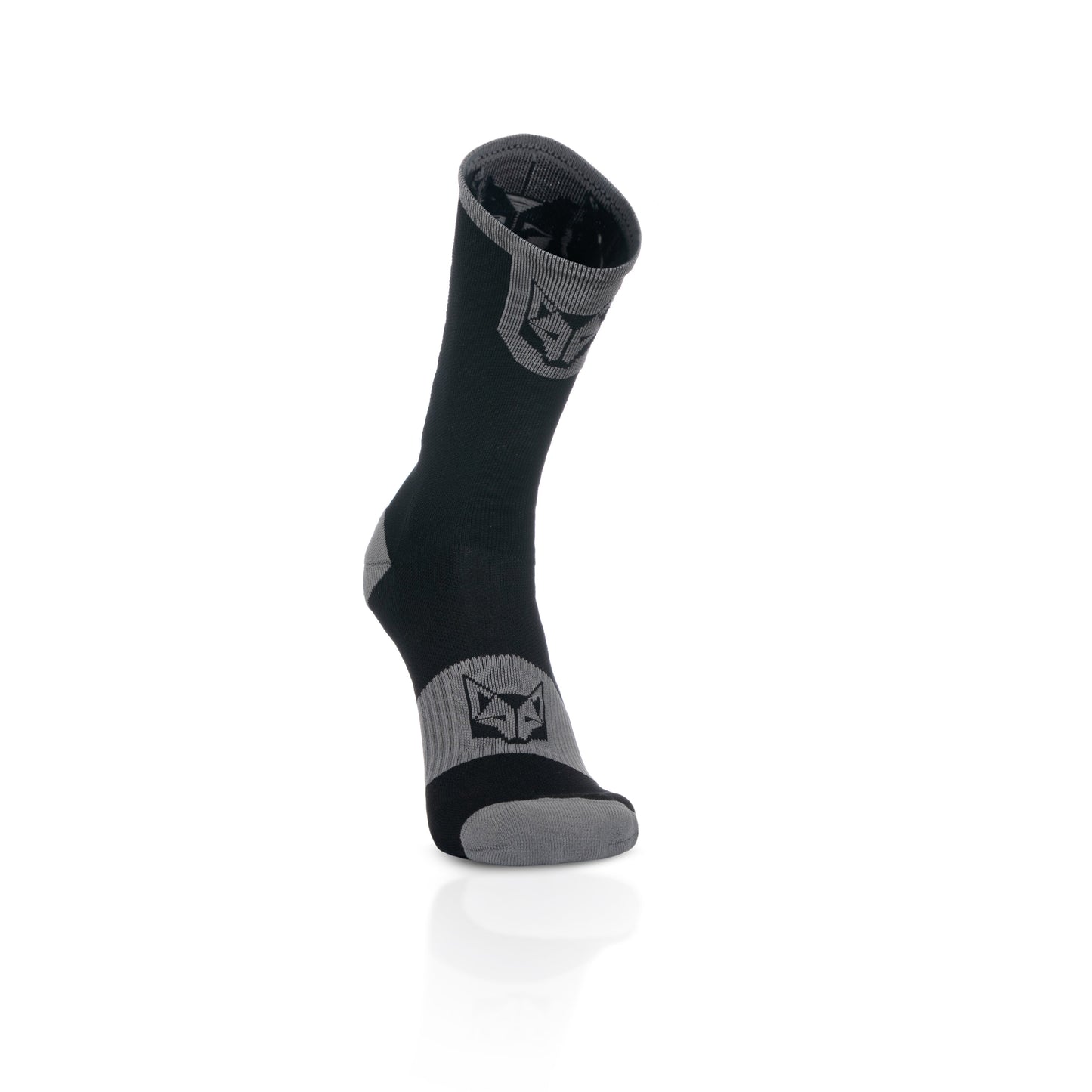 Medias de Ciclismo de Corte Alto Black & Silver Grey