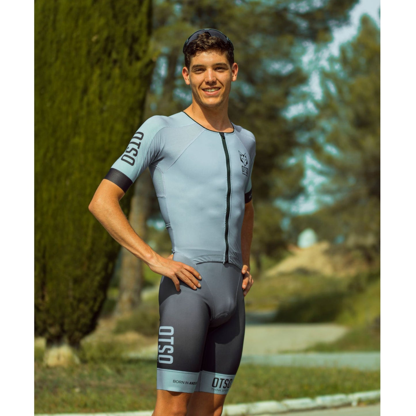 Tri Suit Hombre Silver Grey & Black