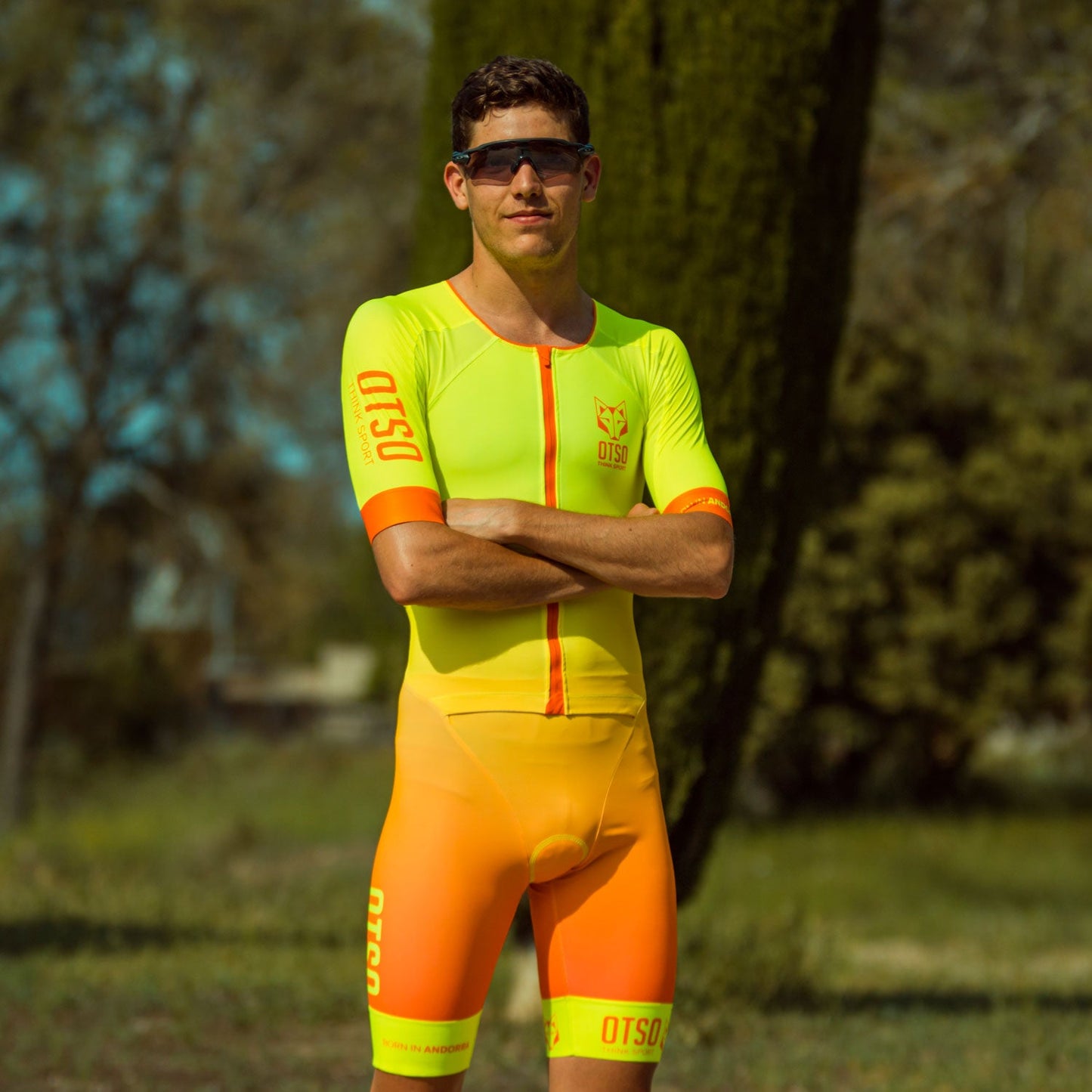Tri Suit Hombre Fluo Yellow & Fluo Orange