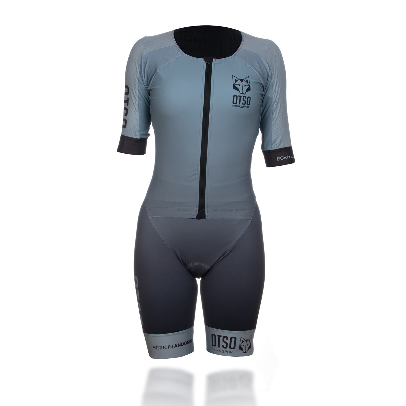 Tri Suit Mujer Silver Grey & Black