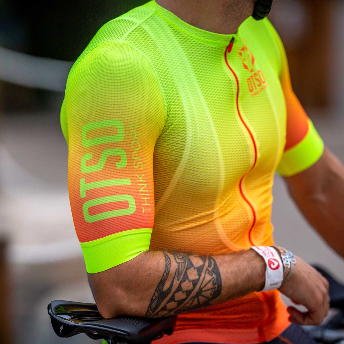 Jersey de Ciclismo Manga Corta Hombre Fluo Orange