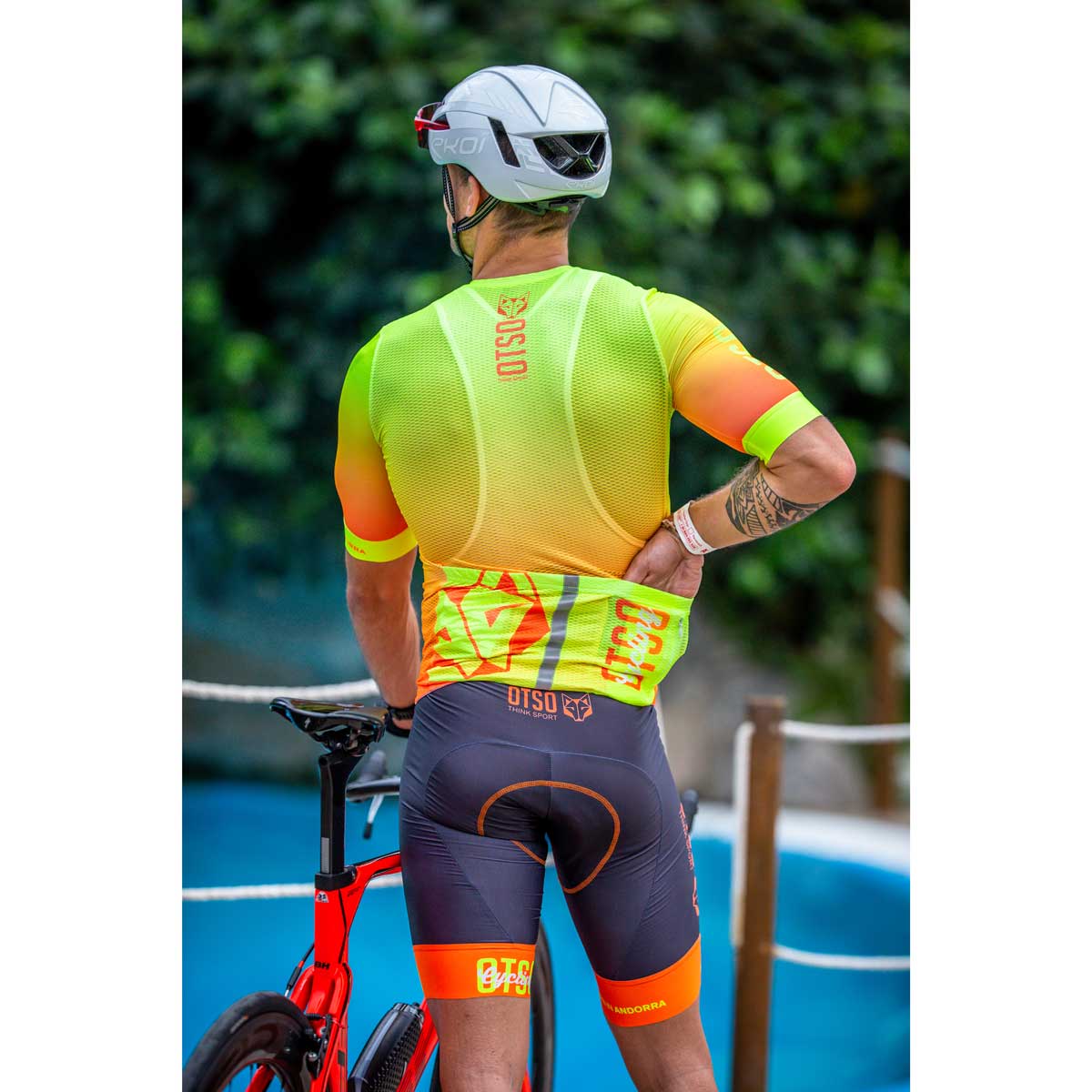 Jersey de Ciclismo Manga Corta Hombre Fluo Orange