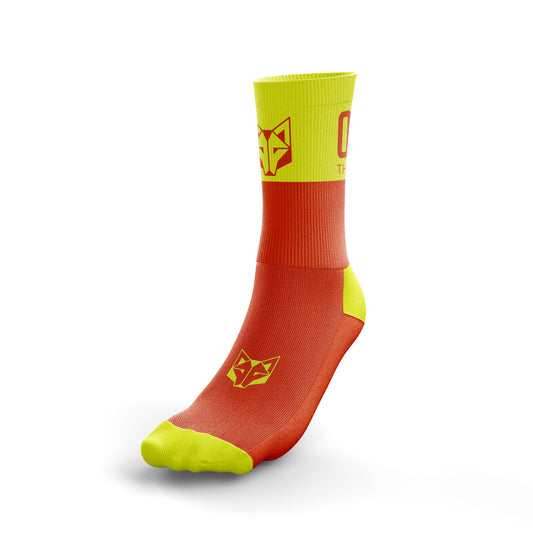 Medias Multideporte de Corte Medio Fluo Orange & Fluo Yellow