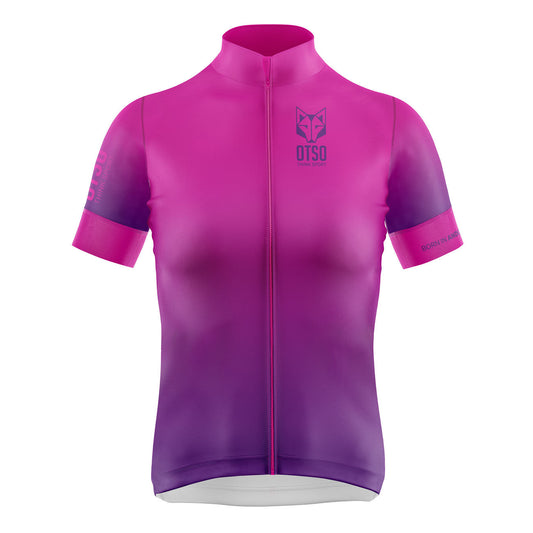 Jersey de Ciclismo Manga Corta Mujer Fluo Pink