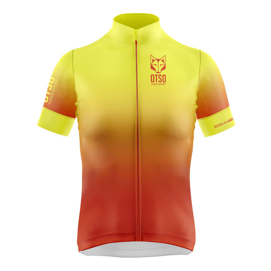 Jersey de Ciclismo Manga Corta Mujer Fluo Orange