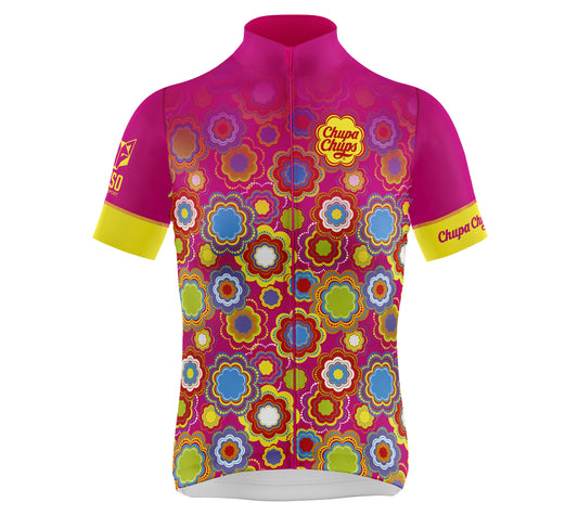 Jersey de Ciclismo Manga Corta Mujer Chupa Chups Floral Pink