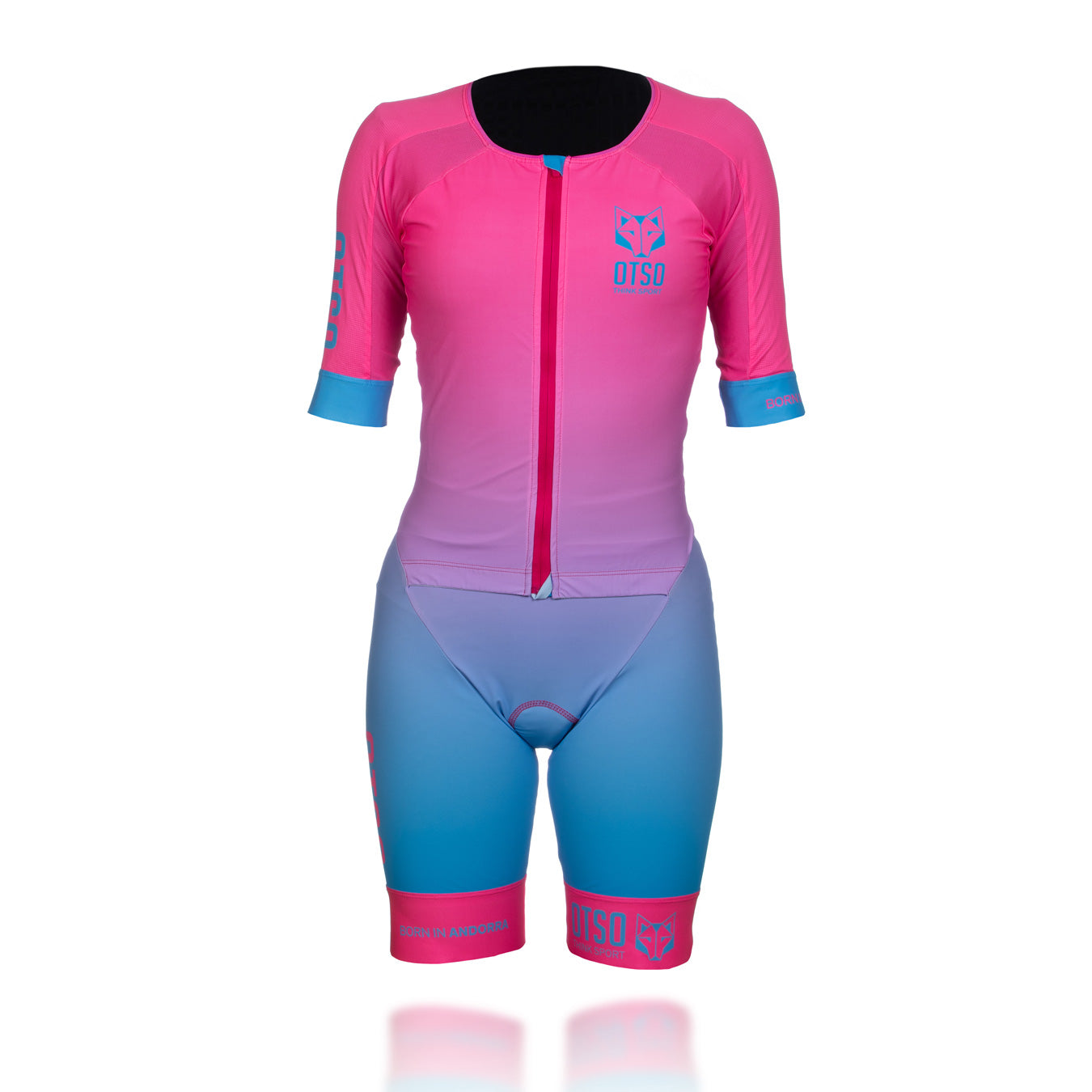 Tri Suit Mujer Fluo Pink & Light Blue